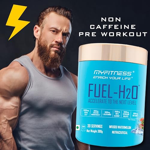 Image of Myfitness Fuel H2O Pre Workout Supplement | Non Caffeine Pre Workout Powder | BCAA | Creatine | Glutamine | Beta Alanine | Citrulline Malate | Taurine | Betaine | Electrolytes | (Infuse Blackberry)
