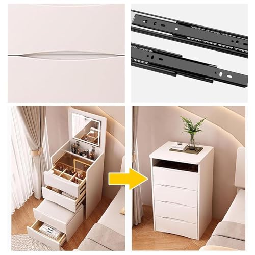 Make-uptafel met verlichting, spiegel en led-gloeilampen - 4 laden, 2 doe-het-zelf