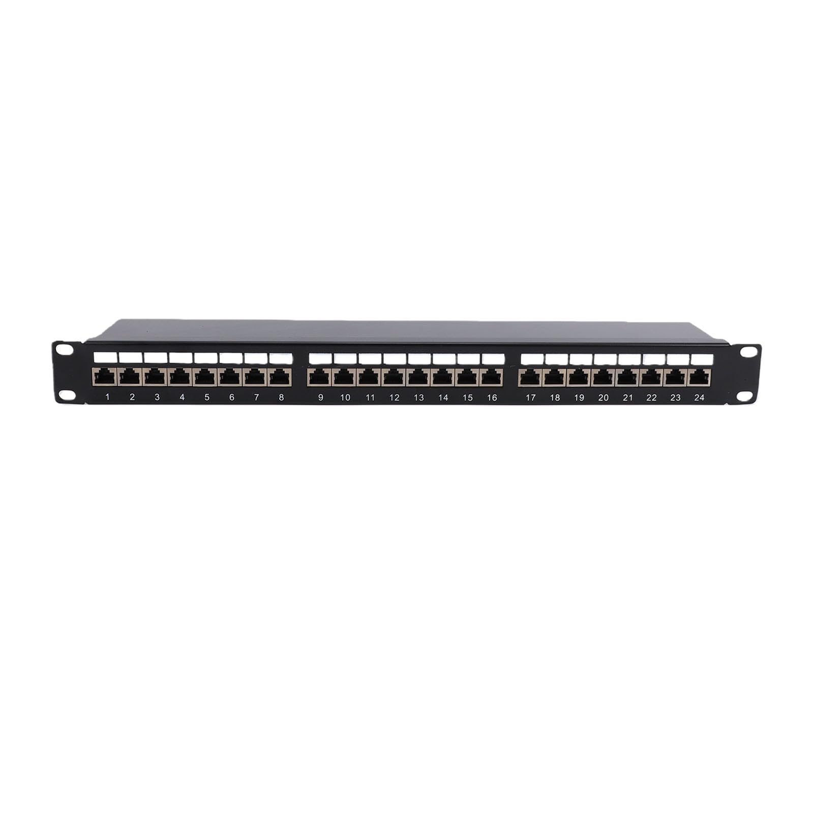 Cryfokt Panneau de Brassage Cat 7, Panneau Réseau blindé 24 Ports 10 | Montage Rack 19" pour Cat6A/Cat6, Acier laminé, Blindage EMI/RFI, Câblage T568A/B