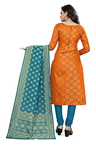 Image of AKHILAM Women's Jacquard Cotton Silk Unstitched Straight Salwar Suit Dress Material (30BNRS78 Parent)
