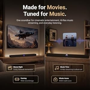 WiiM Bar 3.0.2 Dolby Atmos & DTS Smart Soundbar, 2.1-Inch Touchscreen — photo 6 of 6