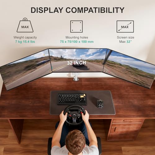 Image of WALI Triple Monitor Mount for 13-32 inch Screens, Adjustable 3 Monitor Desk Mount with Swivel, Tilt, Clamp & Grommet Kit, Triple Monitor Stand for Desk, VESA 75x75 /100x100mm (GSDM003W), White