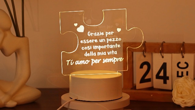 Regalo 60 Anni Donna, Luce Notturna in Acrilico, 60 Anni Copleanno