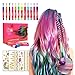 Produktbild Geschenkideen Weihnachten für Kinder -Temporäre Haare Kreide für Kinder-Haarfarbe für Kinder Mädchen-Hair Chalks Metallic,Glitzer mit 12 Stifte +3 Blätter Metallic temporäre Tätowierung