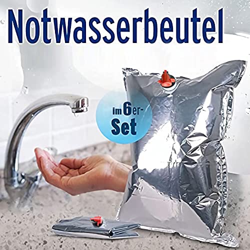 Wasserbeutel, 6 x 15 Liter Prepper Wasser Notfallpflegebeutel können frei im Raum aufbewahrt werden – Bild 5