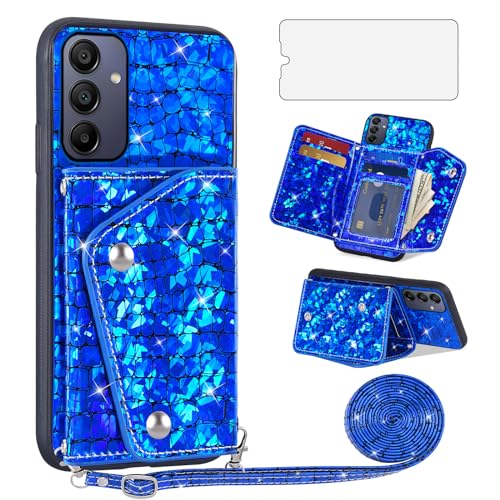 Protection intégrale Samsung A15 5G avec étui pailleté et verre trempé Asuwish