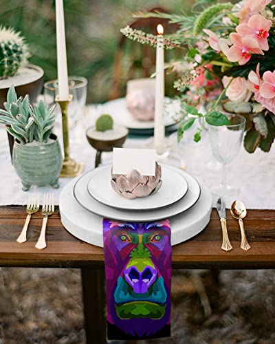 4 Pcs Soft Cloth Napkins, Napkins Cloth Washable, Colorful Orangutan Pop Art Style Reusable Dinner Napkins For Wedding, Party, Easter, Dinners (20"X20") #TOP3