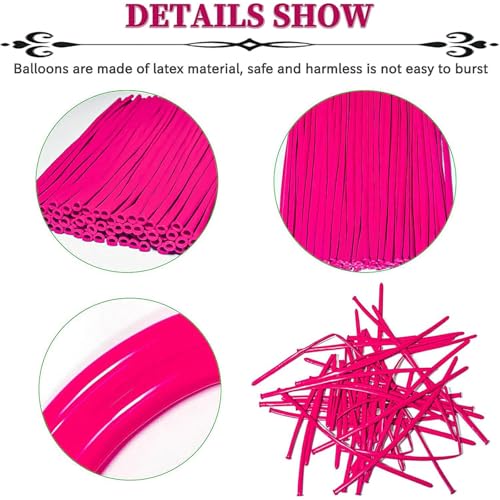Image of Hot Pink Long Balloons Premium 260 Twisting Balloons Animals Magic for Birthday Kids Wedding Party Supply 100pcs