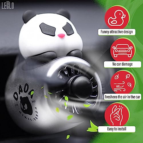 Image of Panda Cute Car Air Freshener Diffuser - Panda Aromatherapy Diffuser Car Air Fresheners Vent Clips Cute Freshener Rotating Fan