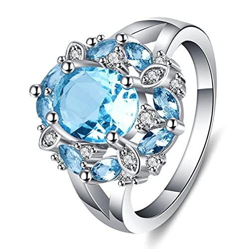 Bague Feng Shui en zircon coupe excellente et plaqué argent brillant