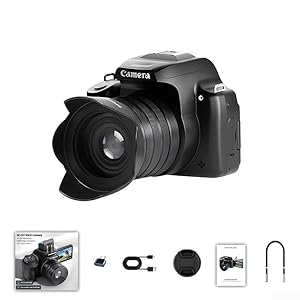 Digitalkamera, 68 MP, 4 K, Video, 28-facher Zoom, Flip-Sucher, DSLR-Kamera DC207, HD für Kamera-Gegenlichtblende