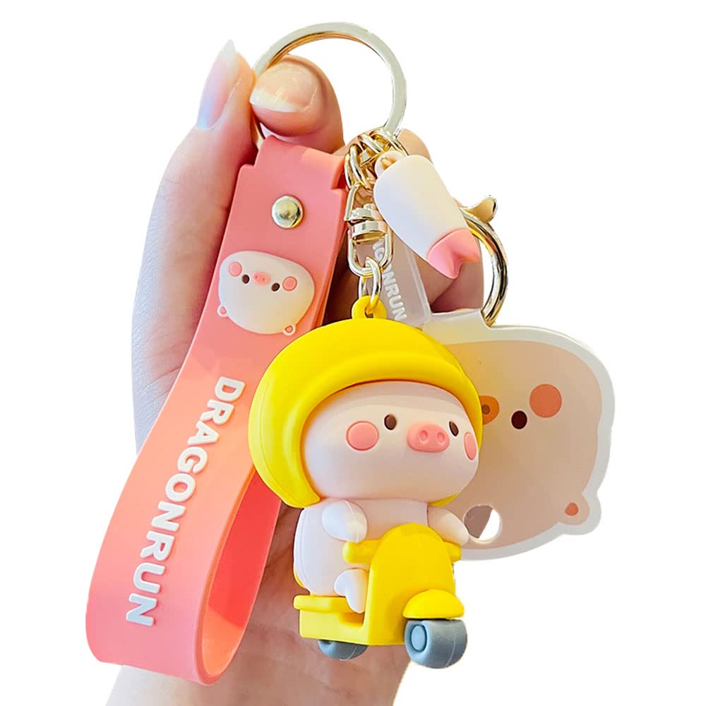 Sunfans Men Women Cute Kawaii Little Pig Piggy Theme Bag Pendant Keychain Keyring Key Chain Key Ring