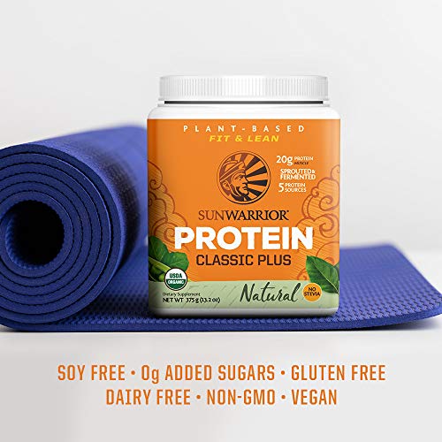 Sunwarrior Pea Protein Powder With Bcaa & Amino Acids 5 Raw Superfood Pea Protein Gluten Free Low Carb Dairy Free Vegan & Keto Friendly | Plant Based Classic Plus Protein Powder Unflavored 375G 15Srv #TOP5