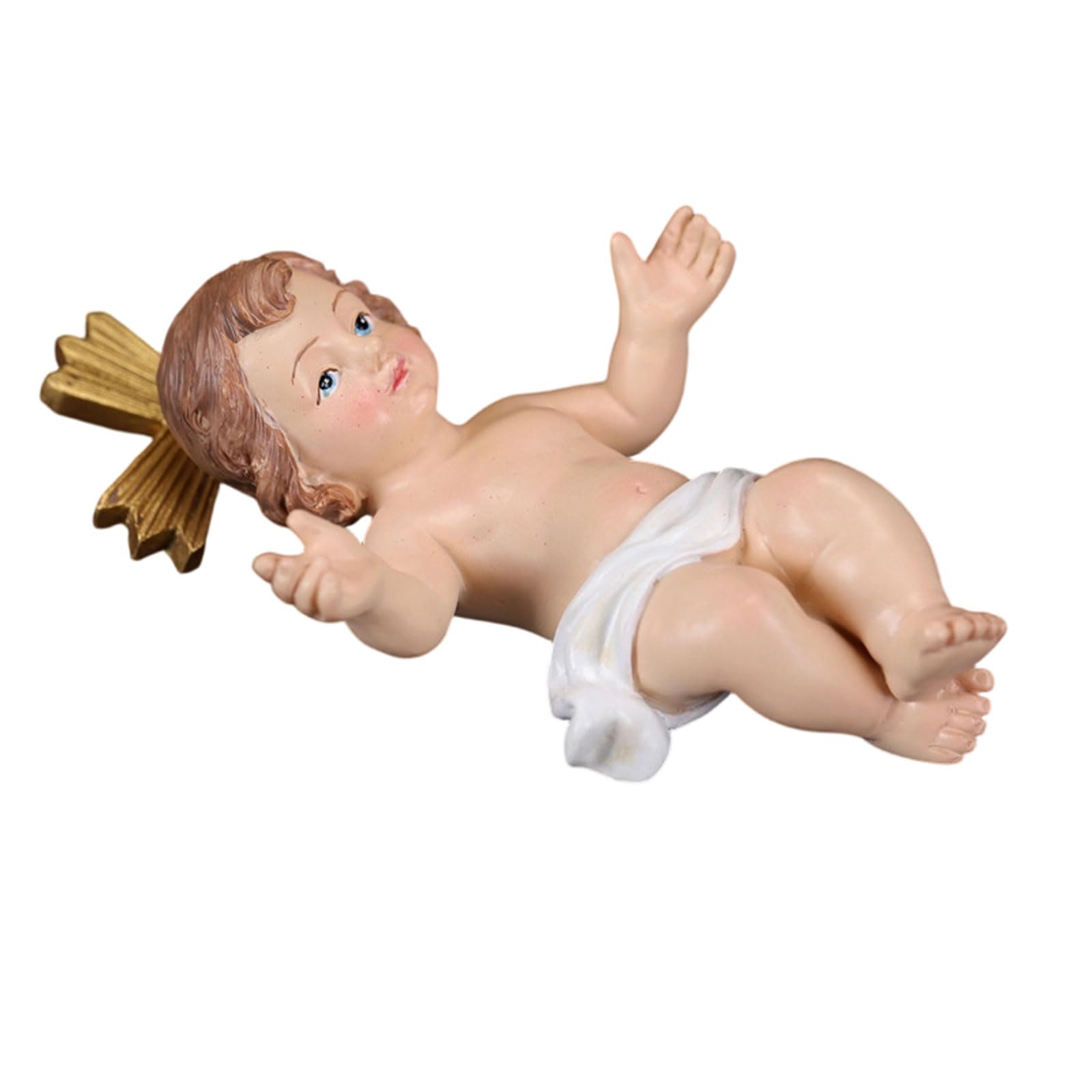 WGBOSMG Nativity Statues Baby Jesuses Christs in Manger Resin Figurines Table Ornament Christmas Decorations for Home Baby Jesuses Figurine in Manger