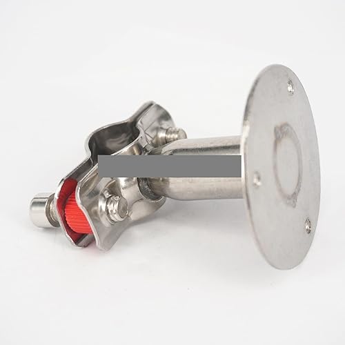 Miniatura 3 de 12mm 304 Stainless Steel Pipe Clamp Clip Support Bracket with Base Plate Pole Length 45mm