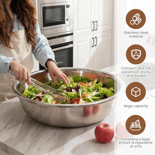 Juego de 2 tazones mezcladores grandes acero inox 50 qt miniatura 4