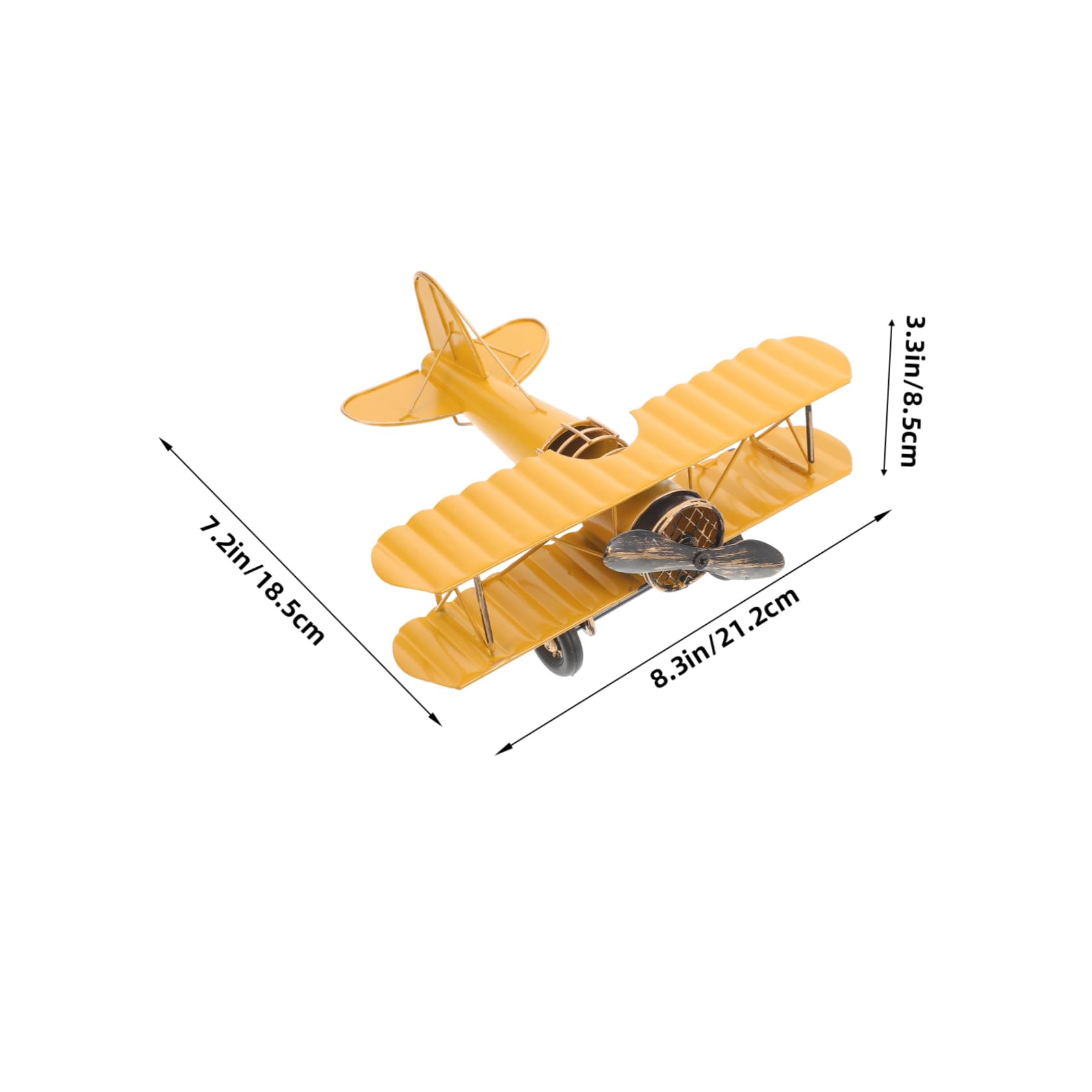 レトロな 金属製 飛行機模型 二重翼デザイン レトロな 金属製 飛行機