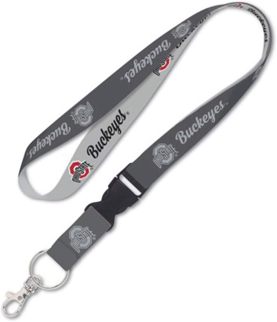 NCAA The Ohio State University Buckeyes Premium Lanyard Key Chain, Charcoal Edition, 1"