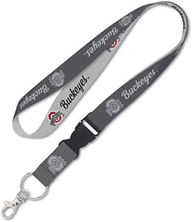 NCAA The Ohio State University Buckeyes Premium Lanyard Key Chain, Charcoal Edition, 1"