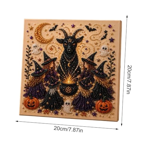 Pintura de diamantes de Halloween para una tarde de lluvia en familia 4