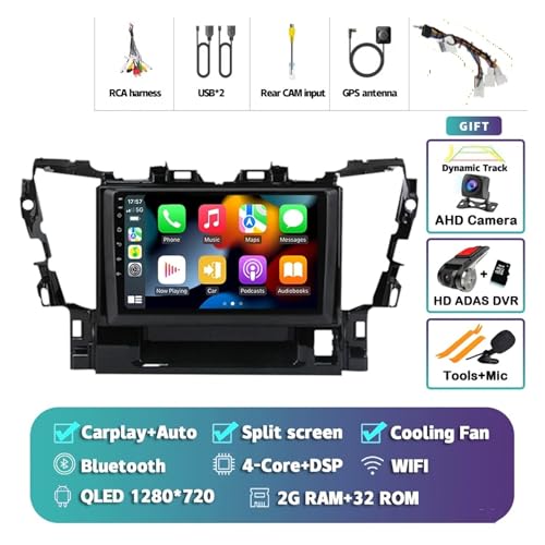 Autoradio Android 15 pour Alphard H30 2015-2020 avec écran 2K - 2
