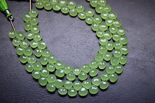 Prehnite Quartz Faceted Heart perles de 8mm pour la création de bijoux artisanaux de 8 pouces