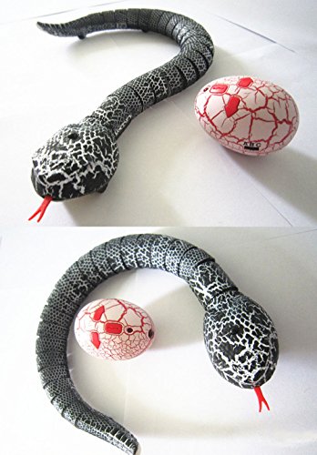 Nacome Realistic Remote Control RC Snake Terrifying Mischief Toy for Kids Adult Play (Black) - Thumbnail 2