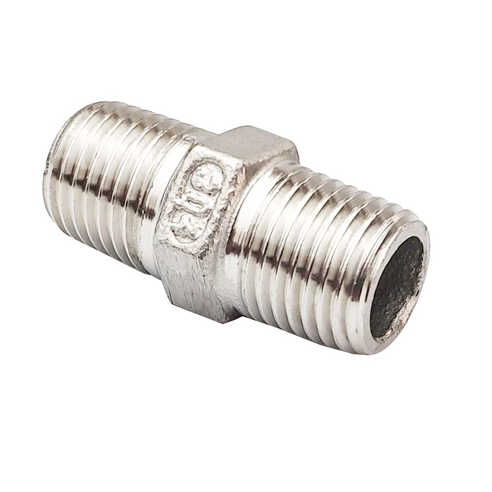 Stainless Steel Pipe Fittings Two Male Threaded Pipe Nipple SS304 Hex Nipple - H 5 thumbnail image