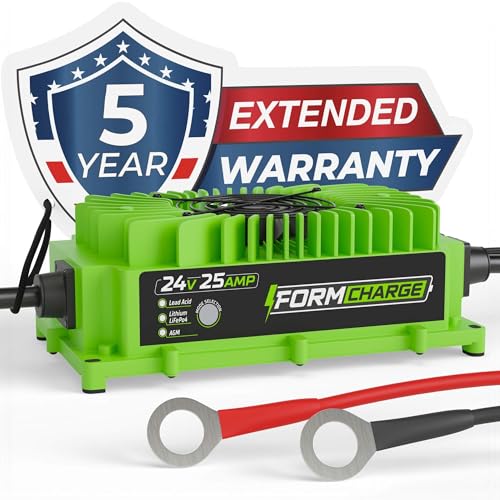 FORM 24 Volt Battery Charger for Genie Skyjack, JLG Scissor Lift, Forklift, Electric Pallet Jack, Floor Scrubber - 24V 25A – for Lead-Acid & Lithium Batteries