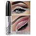 Produktbild ASKSA Eyeliner Stift Glitzer Glänzende bunte Eyeliner Pailletten Flashings Wasserdichte Silber Gold Metallic Liquid Glitter Eyeliner für Party, Cosplay, Maskerade 13 Farben optional (06#Silber)