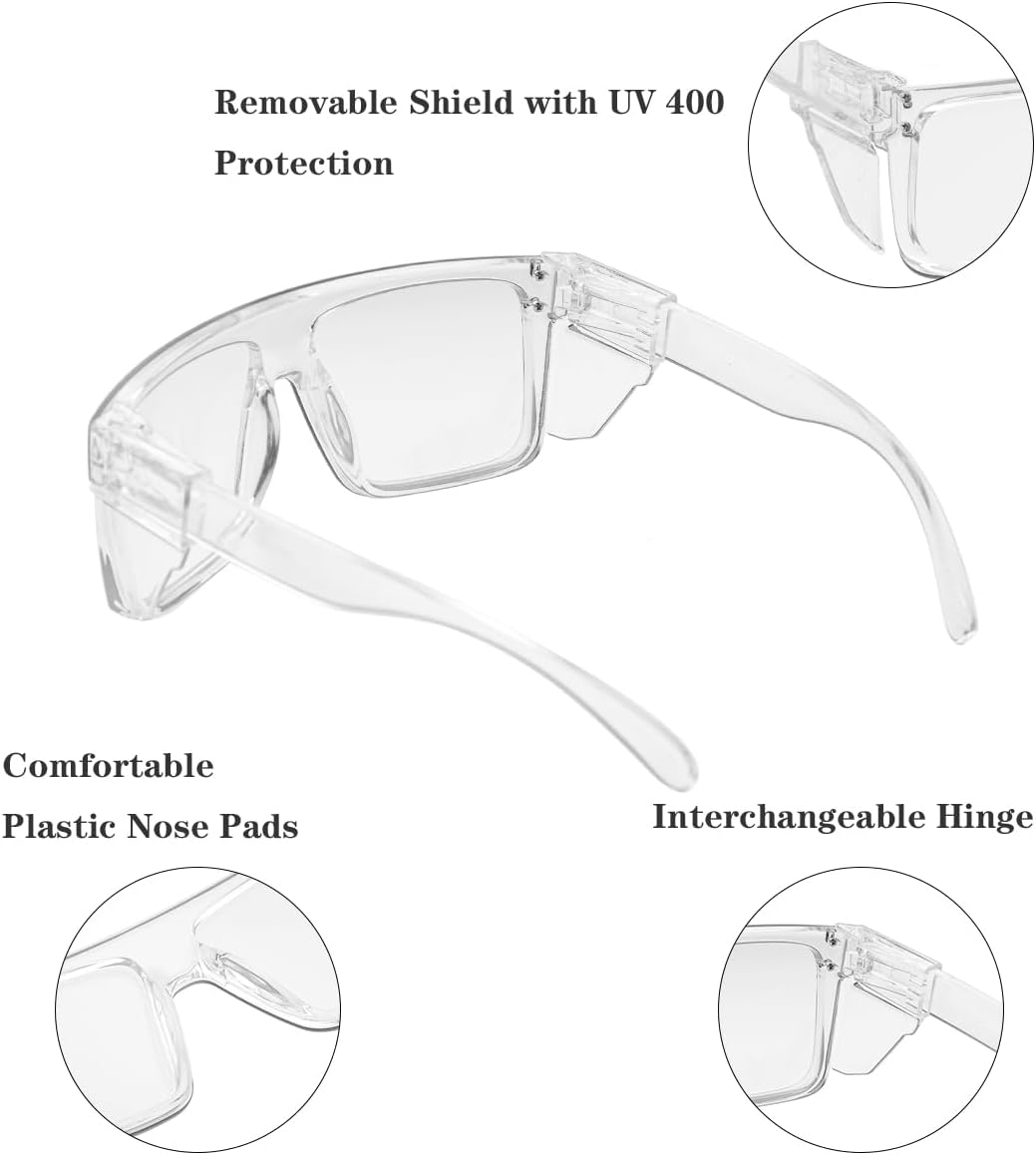 UV400 Transition Photochromic Safety Glases Light to Dark Grey Lens ANSI Z87 Impact Approved - Image 5