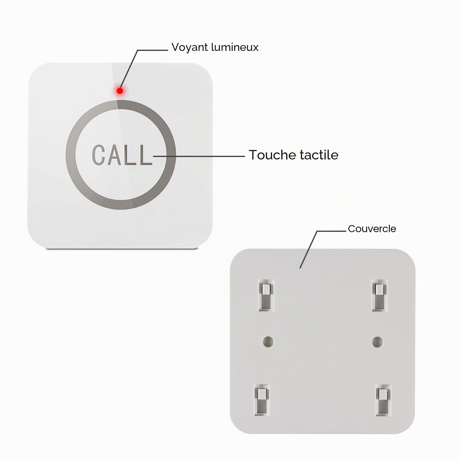 ALIBELL 2 Boutons d'Appel pour Le Système de Restaurant, Récepteur Requis | Boutons d'Appel sans Fil Étanches pour Serveur, pour Restaurants, pour Hôtels, pour Cafés et pour Bars