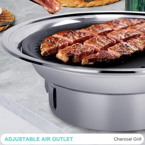 Barbecue portatile a carbonella, antiaderente, stile coreano, perfetto per campeggio all'aperto e riunioni a casa, compatto e facile da usare, ideale per gli amanti del barbecue
