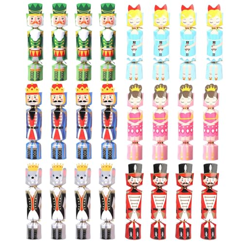 Detalles de Fiesta para Mesa Navideña | Juego de 24 Crackers Navideños | Suministros De Festivos Decoración De Mesa Para Familia Niños Y Niñas Para Celebración De Fiestas Y Ocasiones