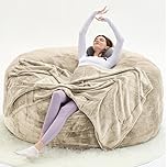 extra large bean bag chair,beanbag chair with filler,memory foam bean bag,Soft and comfortable giant beanbag,muebles sala de estar,Leisure reading chair (Apricot color, Medium)