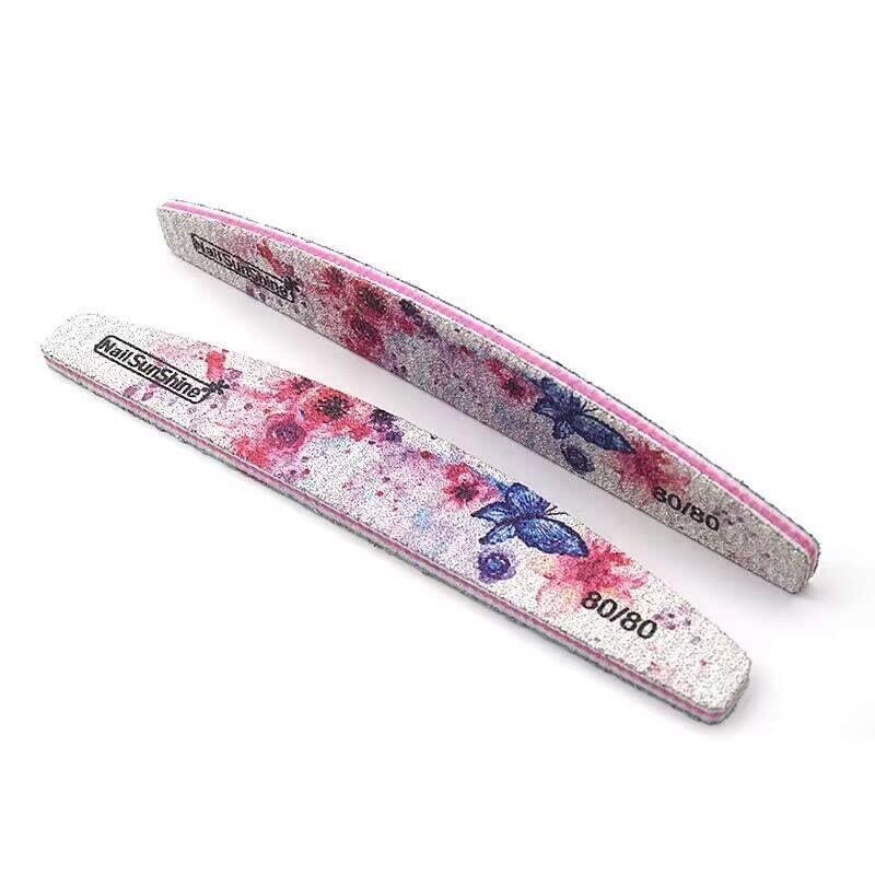 zalati Limas de uñas 10 piezas de tampón de uñas de grano 80 de doble cara para manicura y pedicura cuidado - Flores