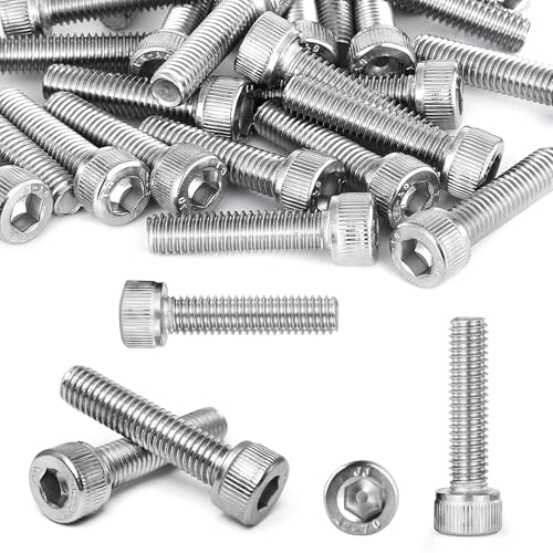 40 Piezas Juego de Tornillos M5 x 25mm, Tornillo Allen M5, Tornillos de Cabeza Hexagonal CilíndricaTornillos de Cabeza Hueca Hexagonal de Cabeza Redonda de Acero Inoxidable DIN 912 A2 V2A
