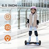ELEKGO Hoverboard 6.5 Inch with Bluetooth Speaker Self-balancing Scooter, Colorful Light Motor, LED Lights for Kids (Carbon-Black) - Image 5