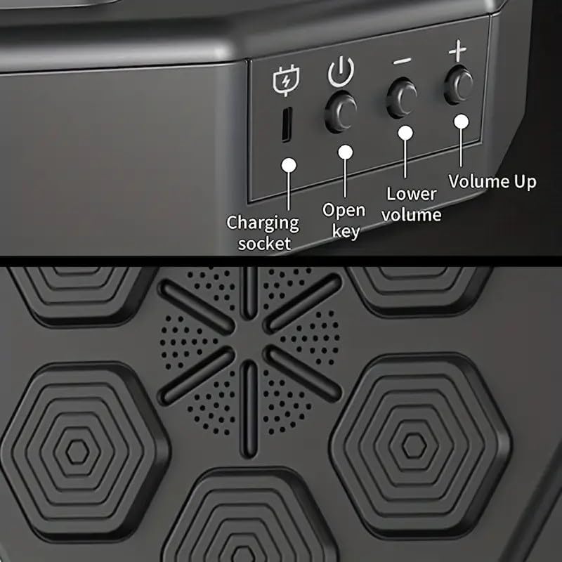 Miniatura 5 de Máquina de boxeo de música, juego de boxeo montado en la pared, objetivo de boxeo inteligente se puede conectar a la máquina de boxeo de música