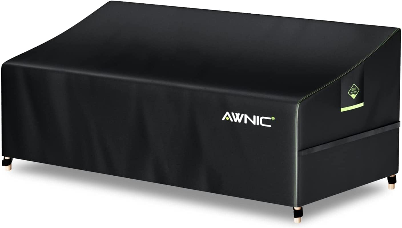 AWNIC Telo Copridivano 3 Posti da Esterno Impermeabile, Resistente ai Raggi UV e agli Strappi Copertura Divano Esterno da Giardino 420D Poliestere 220x85x61/71cm