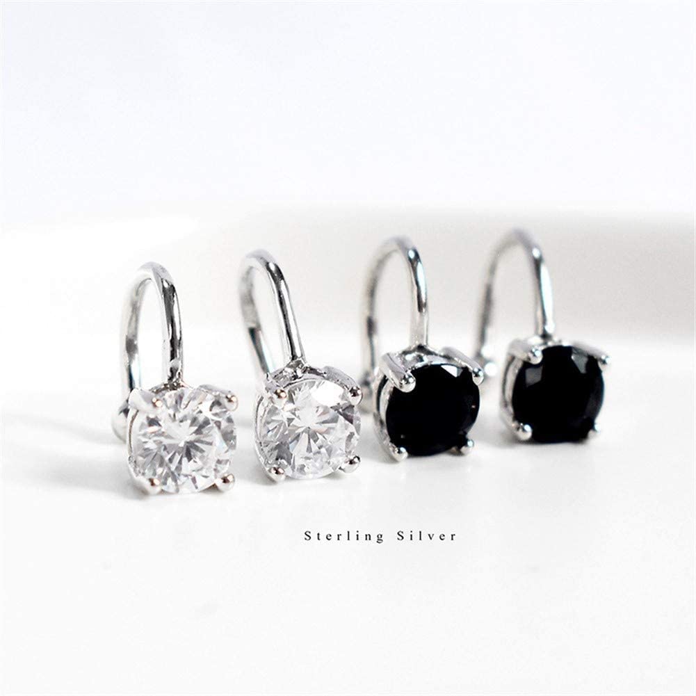 Strass-Anhänger-Ohrring, S925 Ohrloch-Ohrclip, Unisex-Ohrringe, Ohrknochen-Clip für Ohrschmuck/Weiß-925