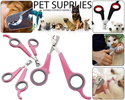 Pet Nail Clipper Dog Cat Bird Claw Animal Scissor Cutter Grooming Trimmer Sharp Stainless Steel Pink