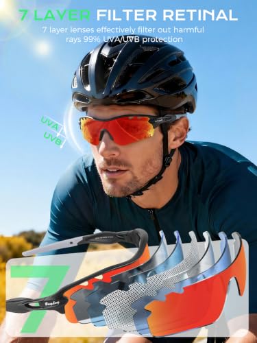 Image of BangLong Polarized UV400 Sports Sunglasses with 5 Lenses for Men Women