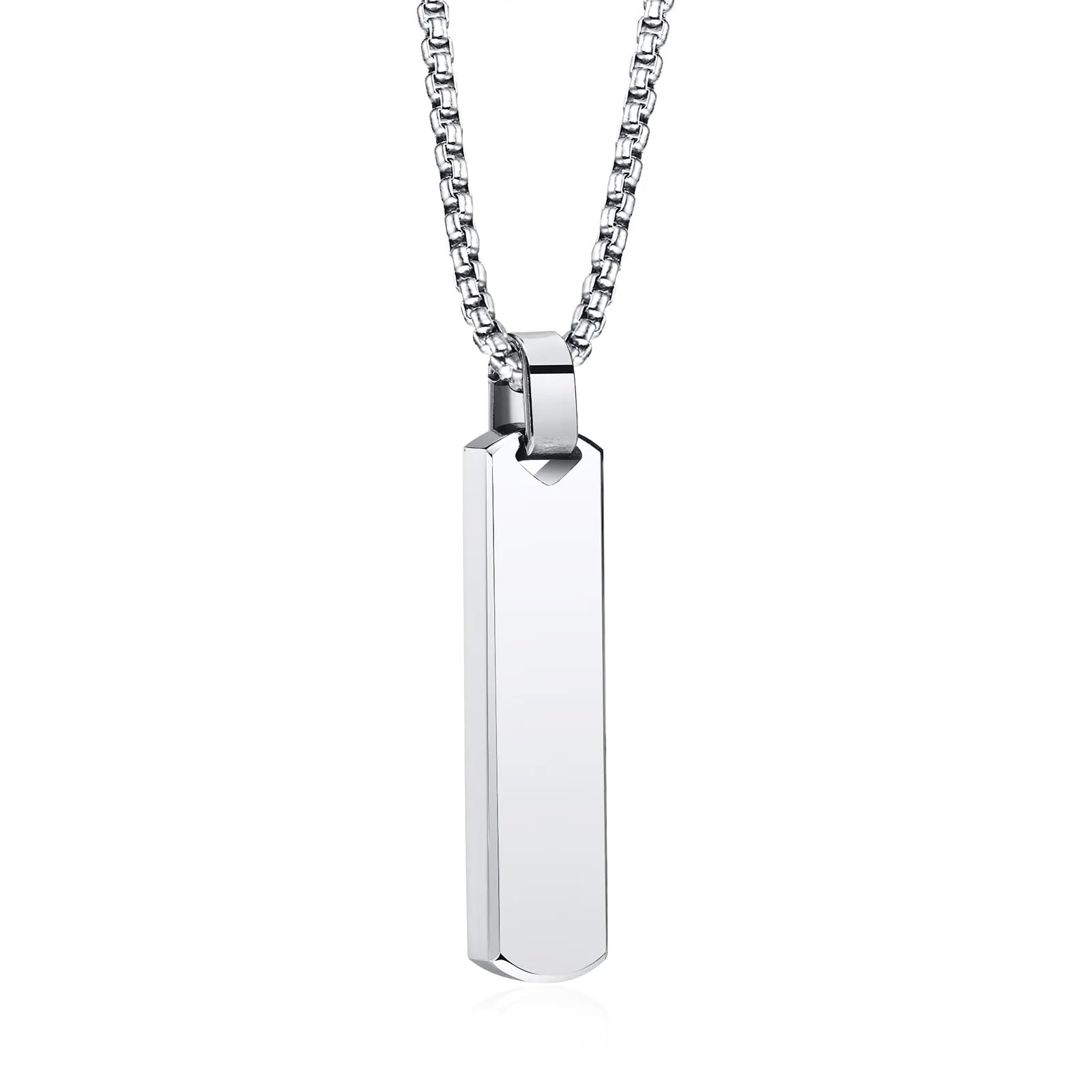 Bar Pendant for Men Combo Black Silver chain for men Boys boyfriend gents locket for men Necklace for men Boy Stainless Steel neck chain mens chains fashion Long Stylish neck chains Hip hop A124-image-48