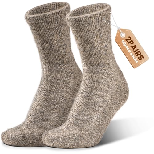 Alpaca Wool Diabetic Socks for Women - Non Binding Wide