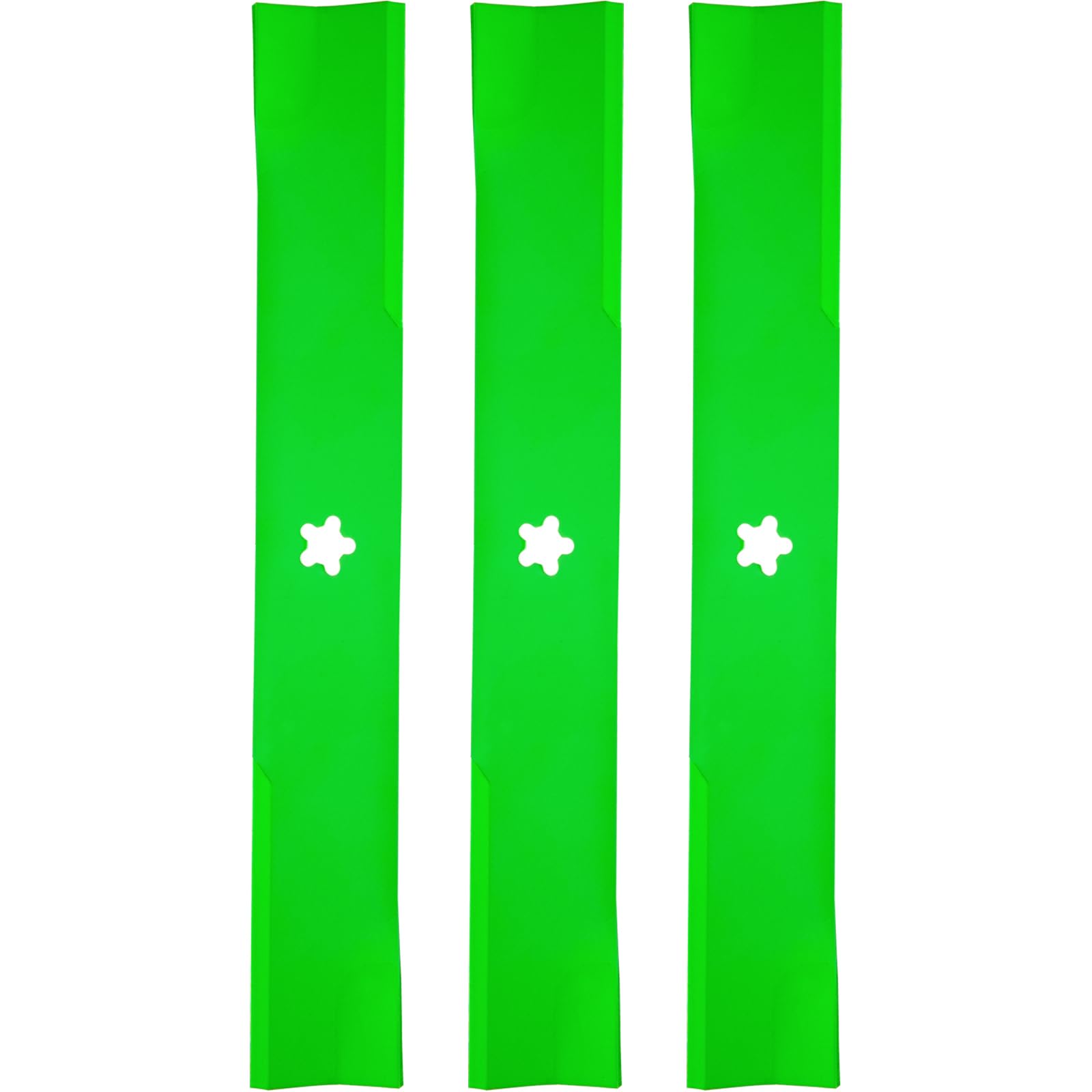 Juego de 3 cuchillas para cortacésped Dixon Hus qvarna 539112079 10782 10881 510417801 539112079 539117911 539117973 con cubiertas de cortacésped de 52 pulgadas - Agujero central de estrella de punta