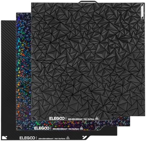 ELEGOO PEI Plate 256 x 256 mm, Magnetic Build Plate, Flexible PEI Steel Platform with Adhesive Bed for Centauri/Centauri Carbon