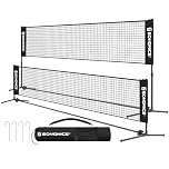SONGMICS SYQ500HV1 5 m Badminton Net, Volleyball Net, Adjustable Poles in Height, Portable Set for Tennis, Beach-Volleyball, Garden, Park, Outdoor, Black