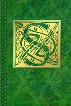 Celtic Letter S Vintage Irish Monogram Journal : Green Gold Celtic Knot Name Initial Diary Blank Lined Book