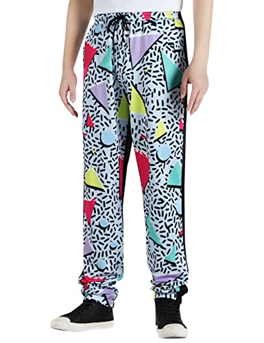 Gihuo Men's 80S 90S Retro Vintage Sweatpants Vintage Workout Athletic Track Pants Jogger(Black-S) #TOP2